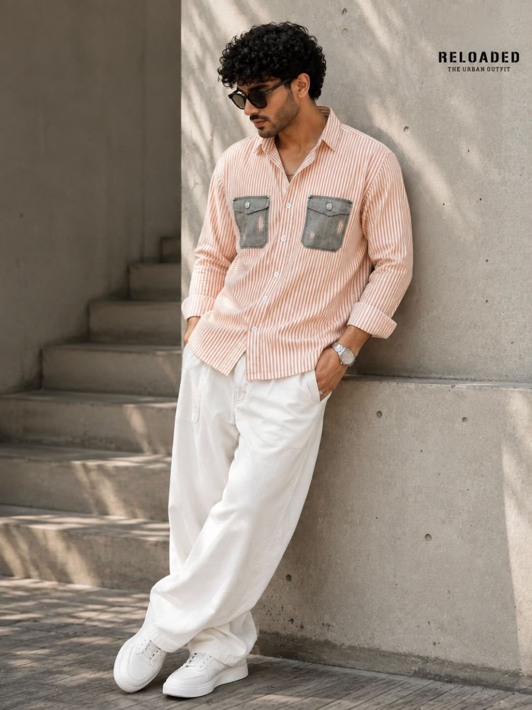 Men’s Striped Utility Pocket Shirt