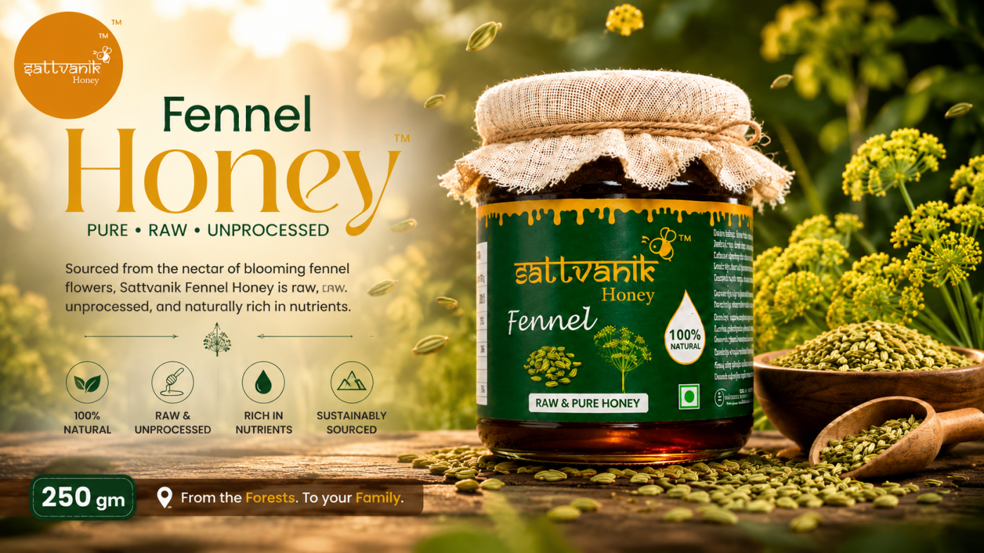 100% NATURAL FENNEL RAW HONEY